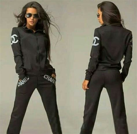 Chanel track suit black